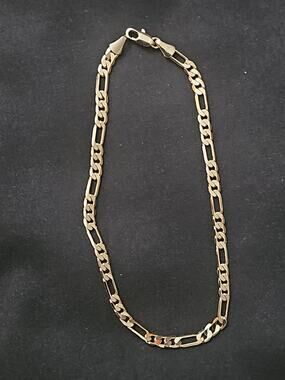 10in 14k Gold-Plated brass-4.2mm tight Figaro ANKLET/Bracelet